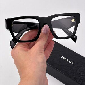 Prada PRA06S Eyeglasses – Black Square Frame | Model 16K08N